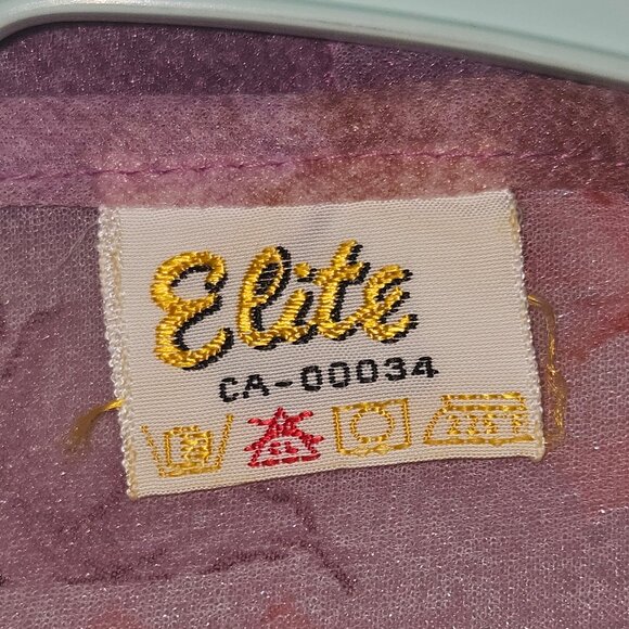 VIntage Elite Chiffon Floral Blouse - Picture 6 of 7